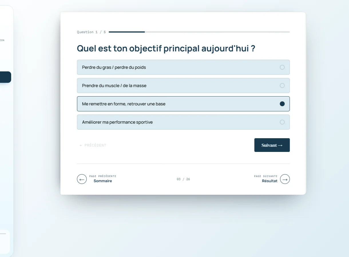 Diagnostic interactif en cinq questions